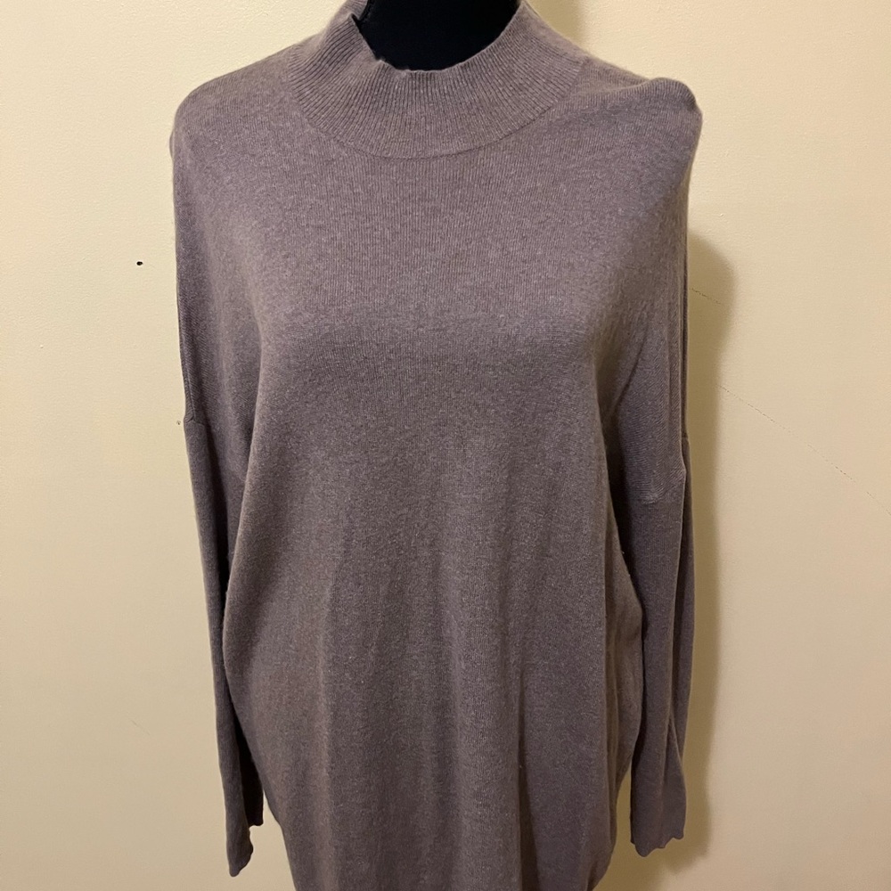J. Jill Cashmere Sweater in Warm Brown mock neck size petite L
